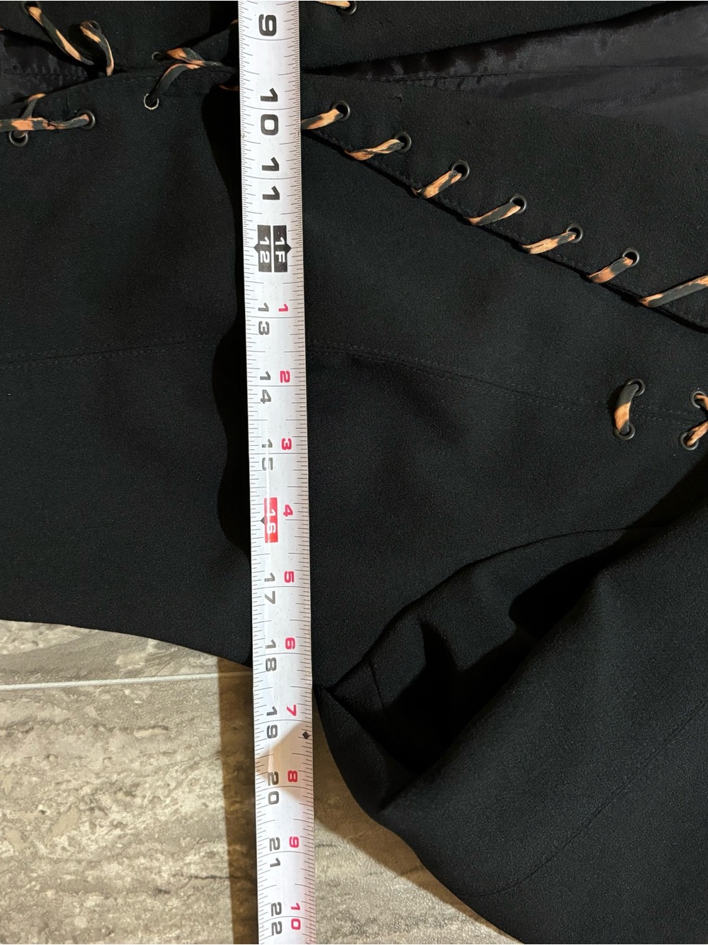 (SoLD ) Lace Up Blazer & Pant Suit Leopard Print BlK Dacron Sz 10 Y2K - Picture 7 of 16